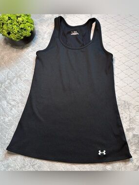 Under Armour Black Ribbed Racerback Performance Tank Top Gym Yoga Athletic M